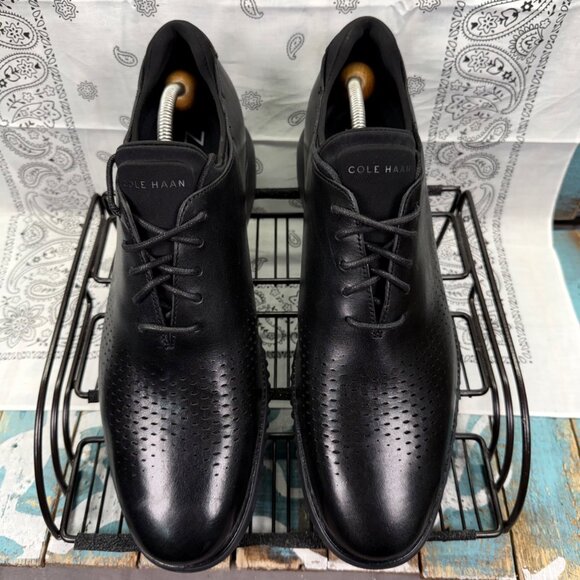 NEW Cole Haan 2.ZEROGRAND Laser Wingtip Oxford Black Men\'s Dress Shoes 13